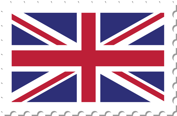 UK flag postage stamp.